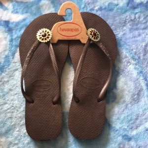 Havaianas slim brown flipflop, usa size 6
